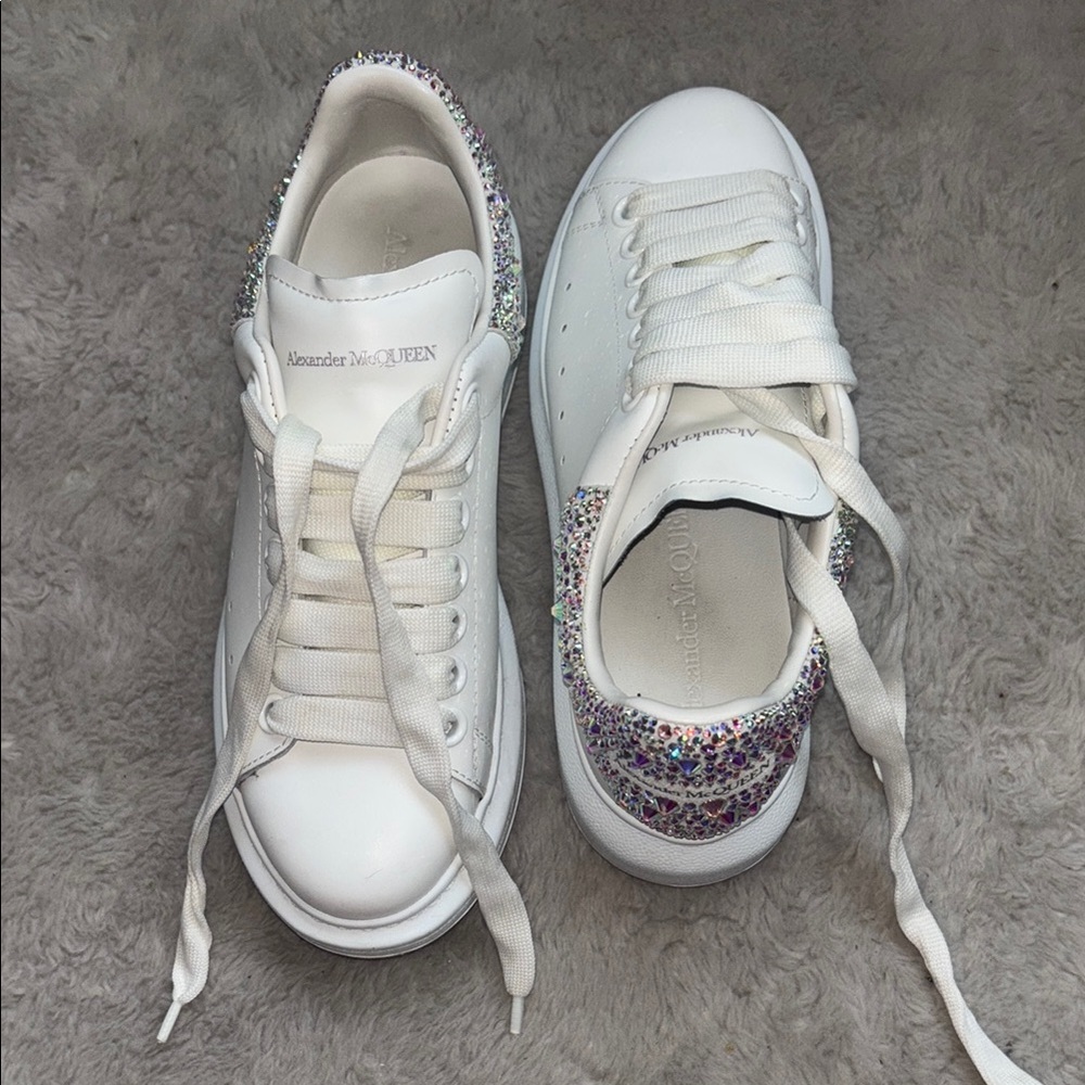 Alexander McQueen White Sneakers with Multicolor Accents